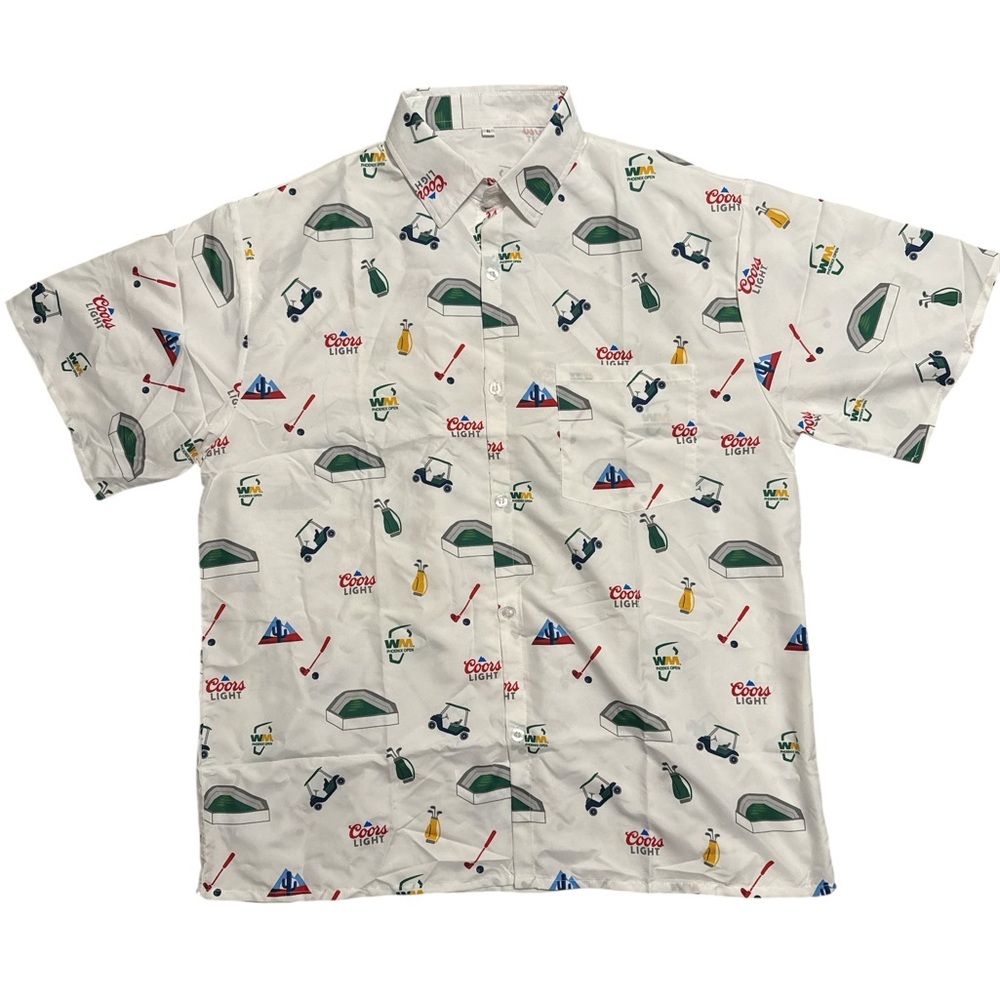 Men's White Graphic Shirt Waste management open PGA print